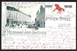 Lithographie Wien, Restaurant Josef Janetschek Rothes Rössel, Wiednerhauptstrasse 31  - Autres & Non Classés