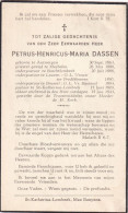 Petrus Dassen :  Antwerpen 1863 - St. Katharina Lombeek 1943 ( Pastoor )  Onderpastoor Brussel - Borchtlombeek - Leuven - Andachtsbilder