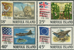 Norfolk Island 1976 SG172-175 American Revolution Set MNH - Isla Norfolk