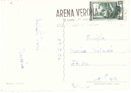 CARTOLINA VERONA CHIESA S.GIORGIO CON ANNULLO TARGHETTA ARENA VERONA - 1946-60: Poststempel