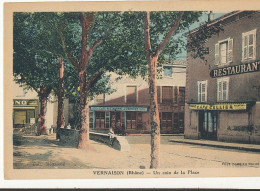 69 // VERNAISON   Un Coin De La Place    Colorisée    Restaurant - Other & Unclassified