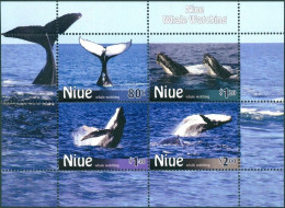 NIUE 2010 WHALES S/S OF 4** - Balene