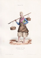 Pecheuse De Vers (Sur Les Cotes De La Manche) - Vers Fisherwoman Fischerin / French Woman Frau Femme / France - Estampas & Grabados