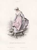 Paysanne Des Environs De Lyon - French Woman Frau Femme / France Frankreich / Costume Tracht Costumes Trachten - Estampas & Grabados