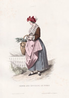 Femme Des Environs De Nimes - Nîmes Occitanie / French Woman Frau Femme / France Frankreich / Costume Tracht - Estampas & Grabados