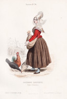 Paysanne Cauchoise (Canton D'Envermeu) - Pays De Caux Bäuerin / French Woman Frau Femme / France Frankreich / - Prenten & Gravure