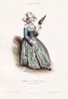 Femme De Pont-Aven (Environs De Quimperle) - French Woman Frau Femme / France Frankreich / Costume Tracht Cost - Stampe & Incisioni