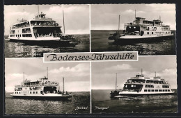 AK Bodensee-Fährschiffe Linzgau, Konstanz, Bodan Und Thurgau  - Sonstige & Ohne Zuordnung