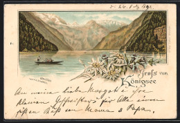 Vorläufer-Lithographie Königsee, 1892, Königsee Vom Malerwinkel  - Autres & Non Classés