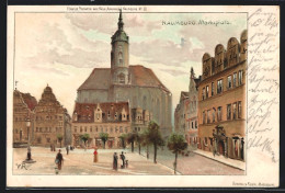 Künstler-Lithographie Naumburg, Marktplatz Mit Passanten  - Naumburg (Saale)