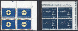 1965 Italia 1009-10 Rete Aerea Postale Notturna Quartine Ang. Mnh** - 1961-70: Neufs