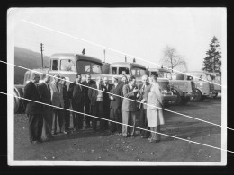 Orig. XL Foto 50er Jahre Esso LKW Esso Tankwagen In Einer Reihe, Messe, Ausstellung ExxonMobil - Cars