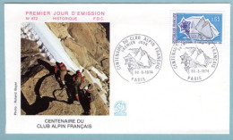 FDC France 1974 - Centenaire Du Club Alpin Français - YT 1788 - Paris - 1970-1979