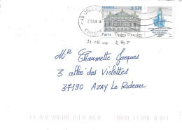 TIMBRE N° 3926   -   OPERA GARNIER     -  AU TARIF DU 1 3 05 AU 30 9 06 -    - SEUL SUR LETTRE- 2006 - Postal Rates