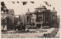 Aussig Ústí Nad Labem (Ustji, Ustjiss) Stadttheater Und Monumentalbrunnen - Foto AK 1936 - Tchéquie