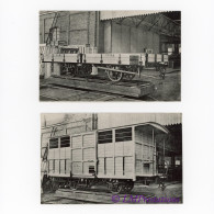 Lot De 2 Photos CFNB Wagons Plat Couvert Soudan Afrique Train Chemin Chemins Fer Wagon Photo Photographie Baume Marpent - Trains