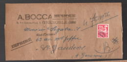 Grenoble (38) Enveloppe EDITIONS A BOCCA ( Editions Musicales) Avec Préoblitéré Coq 12f Rouge  1956 (PPP47425) - 1953-1960