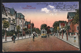 AK Hanau, Frankfurter Landstrasse Mit Strassenbahn  - Tramways