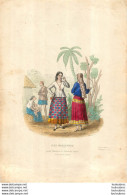 LES ILES MARIANNES PAR MASSART JEUNES FILLES DE GUAHAM FORMAT 25 X 17.50 CM - Prenten & Gravure