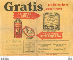 DOCUMENT PUBLICITAIRE DIAMANTINE ET JEAN QUI RIT 27 X 21 CM - Autres & Non Classés