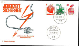 RFA Poste Obl Yv: 555-56-65 Jederzeit Sicherheit Le Feu (TB Cachet à Date) Fdc Bonn 23-8-73 - 1971-1980