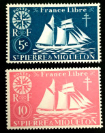 1945 SAINT PIERRE ET MIQUELON - FRANCE LIBRE - BATEAUX - NEUF** - Nuevos