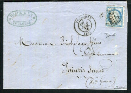 Rare Lettre De Toulouse Pour Pointis Inard ( Haute Garonne 1874 ) Avec Un N° 60B Type II - 1849-1876: Klassik