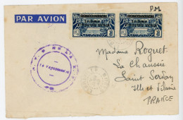 AEF GABON ENV FM PARTIEL 1939 LIBREVILLE SURTAXE LETTRE AVION ACQUITTEE EN TIMBRE RABAT MANQUANT - Covers & Documents