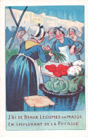 Pub Publicité Potasse D' Alsace Illustration CPA J'ai Beaux Légumes En Masse En Employant La Potasse , Engrais Marché - Publicité