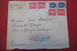 FRANCE Lettre Recommandée   Du  18 07 1958 De Venelles  Pour Bizerte - Storia Postale