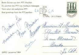 CPM - LAUSANNE - EXPO 1964 - Pavillon Des PTT (Entier Postal) ... - Lausanne