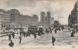 *** 75 *** PARIS La Place Saint Michel Et Notre Dame  écrite - Andere Monumenten, Gebouwen