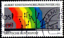 RFA Poste Obl Yv: 865 Mi:1019 Albert Einstein Nobelpreis Physik (Beau Cachet Rond) - Oblitérés