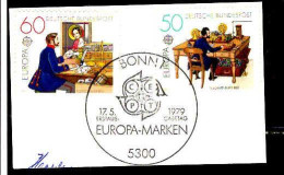 RFA Poste Obl Yv: 855/856 Europa Cept Histoire Postale (TB Cachet à Date) Bonn 17-5-79 Sur Fragment - Oblitérés