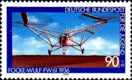RFA Poste N** Yv: 853 Mi:1008 Für Die Jugend Focke Wulf FW61 1936 - Unused Stamps