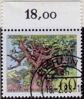 RFA Poste Obl Yv:1188 Mi:1356 Joseph Von Eichendorff Poète Bord De Feuille (TB Cachet à Date) Berlin 18-2-88 - Used Stamps