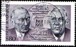 RFA Poste Obl Yv:1183 Mi:1351 K.Adenauer & Charles De Gaulle (TB Cachet Rond) - Gebraucht