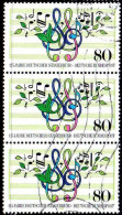 RFA Poste Obl Yv:1151 Mi:1319 Deutscher Sängerbund (Lign.Ondulées) Bande De 3 - Used Stamps