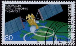 RFA Poste Obl Yv:1122 Mi:1290 Europäische Satellitentechnik TV-SAT/TDF 1 (TB Cachet à Date) Berlin 14-8-86 - Gebraucht