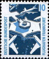 RFA Poste N** Yv:1179 Mi:1347A Flughafen Frankfurt (Dent 1 Peu Courte) - Unused Stamps