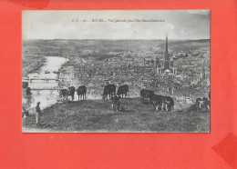 76 ROUEN Cpa Animée Avec Vaches Vue Générale               CV 381 - Rouen