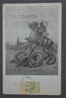 Mons - El Doudou - Belle Illustration Sur Fond Bleu-vert - Verso : Chant Du Doudou- Sans éditeur - Circulé En 1908 ! ! - Mons