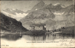 CPA Zermatt Kanton Wallis Schweiz, See, Chapelle Alpestre - Autres & Non Classés