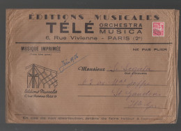 Paris Enveloppe EDITIONS MUSICALES TELE ORCHESTRA  1956 Avec Préoblitéré   Coq 12f Rouge    (M6517) - Publicités