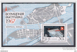 RUSSIA:  1967  BL/FG. MONTREAL  -  30 K. PADIGLIONE  SOVIETICO  US. -  YV/TELL. 44 - Blocks & Sheetlets & Panes