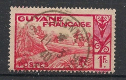 GUYANE - 1929-38 - N°YT. 124A - Pirogue 1f - Oblitéré / Used - Used Stamps