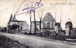 80 - Somme -  LIHONS - L'église - Guerre 1914 - Autres & Non Classés