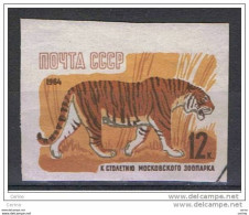 RUSSIA:  1964  CINQUANTESIMO  DELLO  ZOO  -  12 K. TIGRE  US. -  N.D. -  YV/TELL. 2826 A - Used Stamps