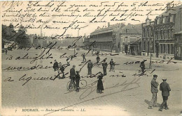 59 - Roubaix - Boulevard Gambetta - Animée - Correspondance - Oblitération Ronde De 1908 - CPA - Voir Scans Recto-Verso - Roubaix