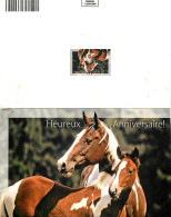 Format Spécial - 160 X 102 Mms Repliée - Animaux - Chevaux - Etat Carte Mal Découpée - Frais Spécifique En Raison Du For - Horses